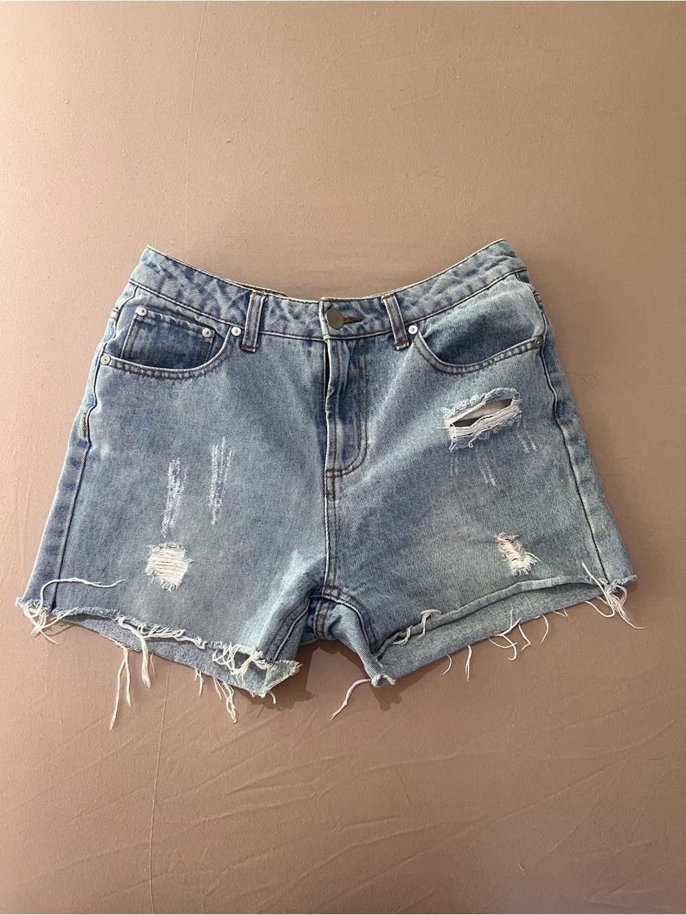 Boyfriend Distressed Denim Shorts